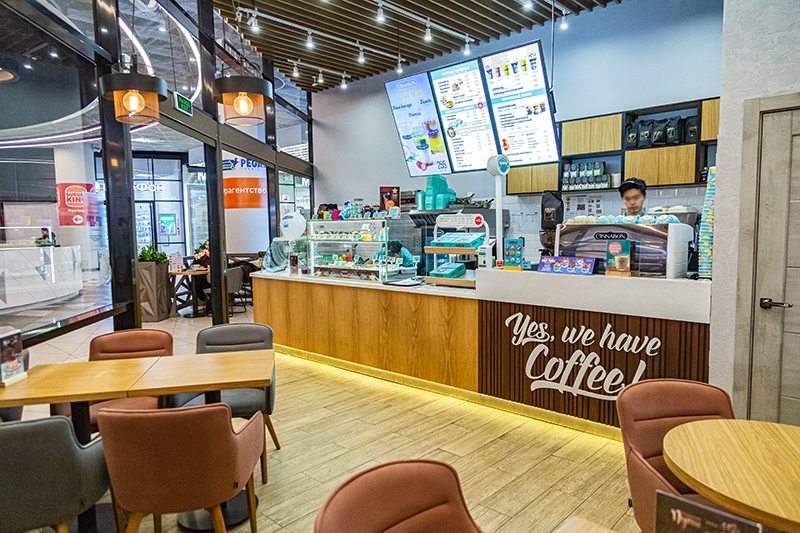 Барная стойка для кафе Синнабон. ВТБ Арена